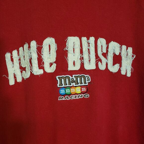 Kyle Busch Chase Hoodie Size Large Red Sewn JOE GIBBS Racing Nascar M&Ms - Picture 4 of 11